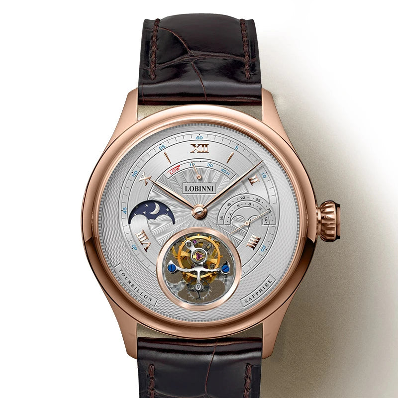 LOBINNI Men Watch Luxury Manual Winding Mechanical