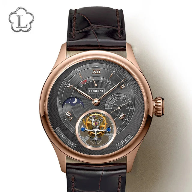 Men Watch Moonphase  Manual Winding Mechanical