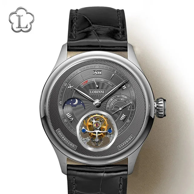 Men Watch Moonphase  Manual Winding Mechanical