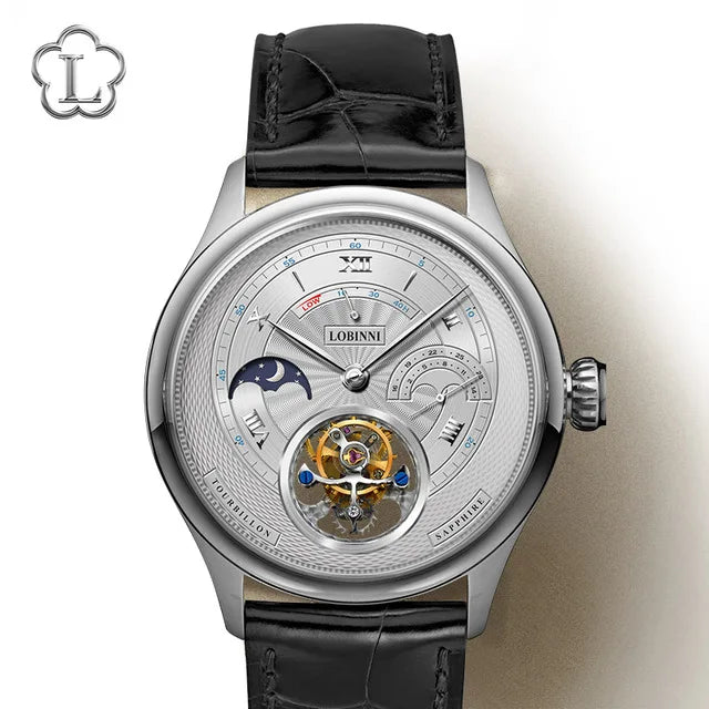 Men Watch Moonphase  Manual Winding Mechanical