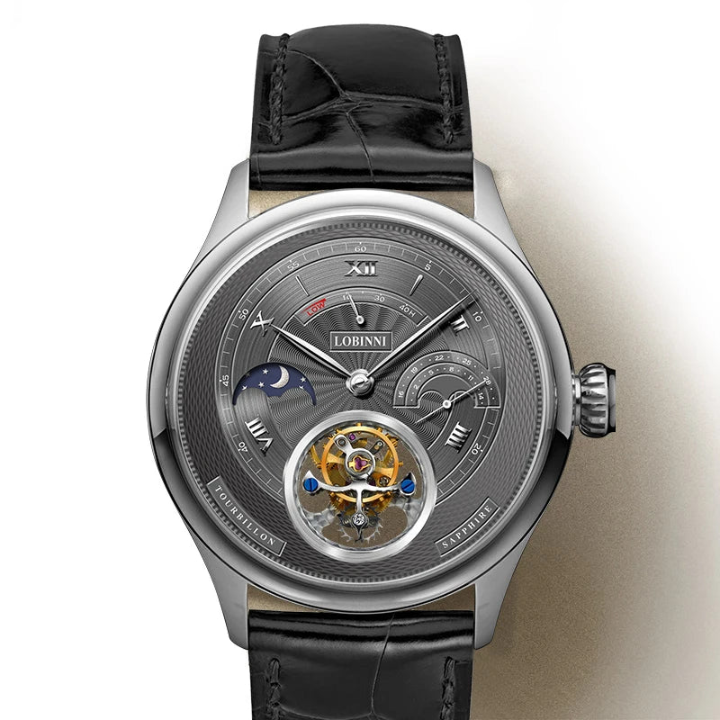 LOBINNI Men Watch Luxury Manual Winding Mechanical