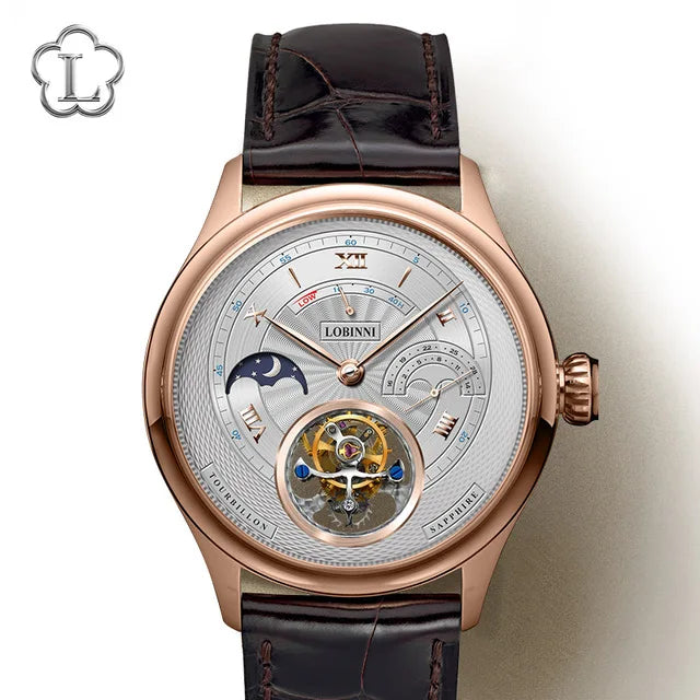 Men Watch Moonphase  Manual Winding Mechanical