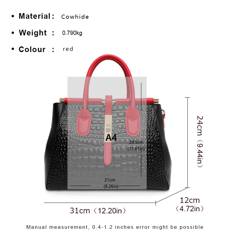 New Crocodile Pattern Women's Handbag Fashionable