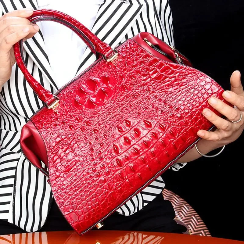 New Fashion Alligator Pattern Women Handbags Genuine   Crossbody Bag