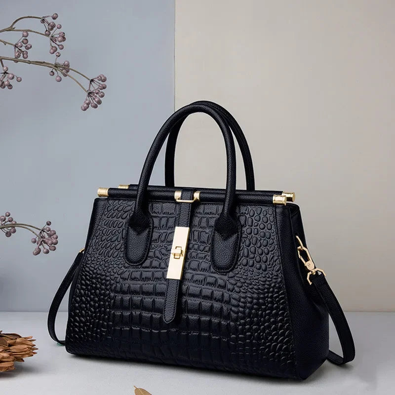 New Fashion Alligator Women Handbags Genuine Leather
