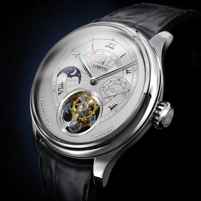 Men Watch Moonphase  Manual Winding Mechanical