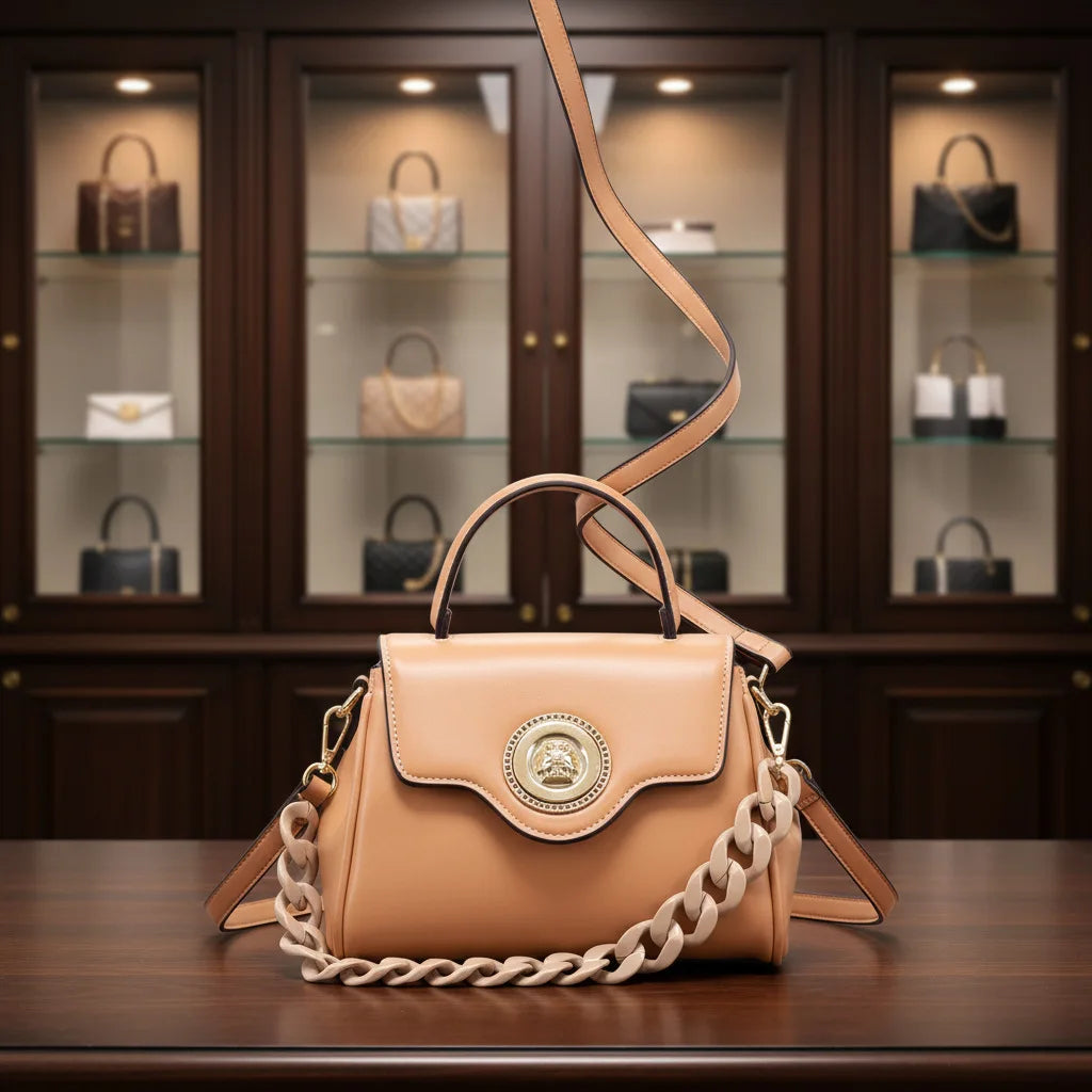 Minimalist Chic Leather Diaper Bag Women's Large Capacity