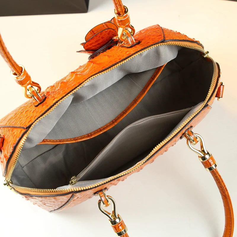 Brand Genuine Leather Women Bag Crocodile Pattern