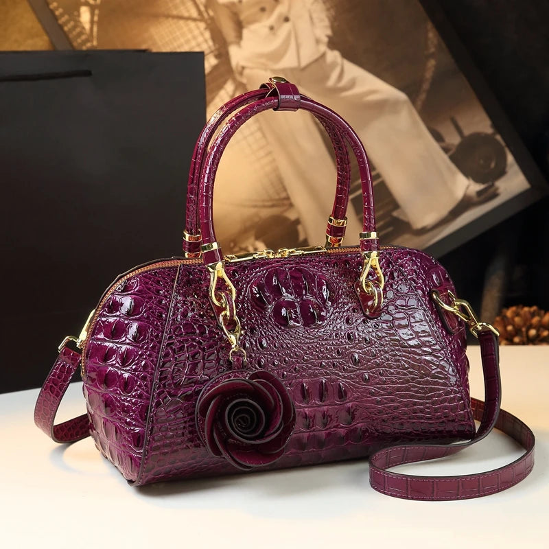 Brand Genuine Leather Women Bag Crocodile Pattern