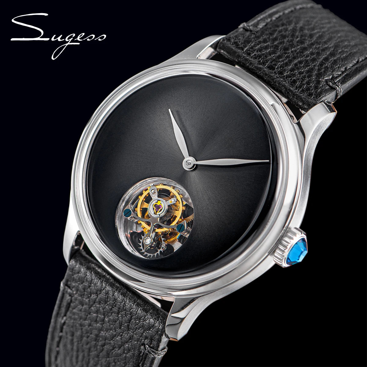Tourbillon Men of Watch Minimalism Dome Sapphire