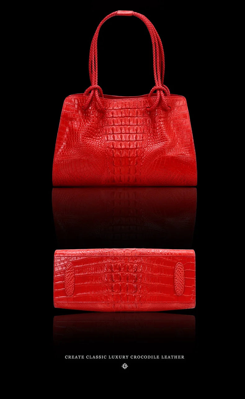 Women's Bag Red Crocodile