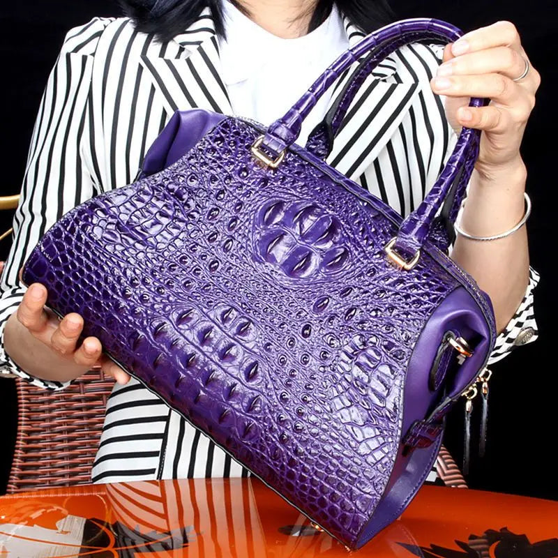New Fashion Alligator Pattern Women Handbags Genuine   Crossbody Bag