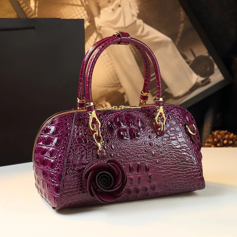 Brand Genuine Leather Women Bag Crocodile Pattern
