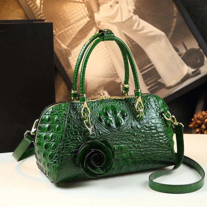Brand Genuine Leather Women Bag Crocodile Pattern