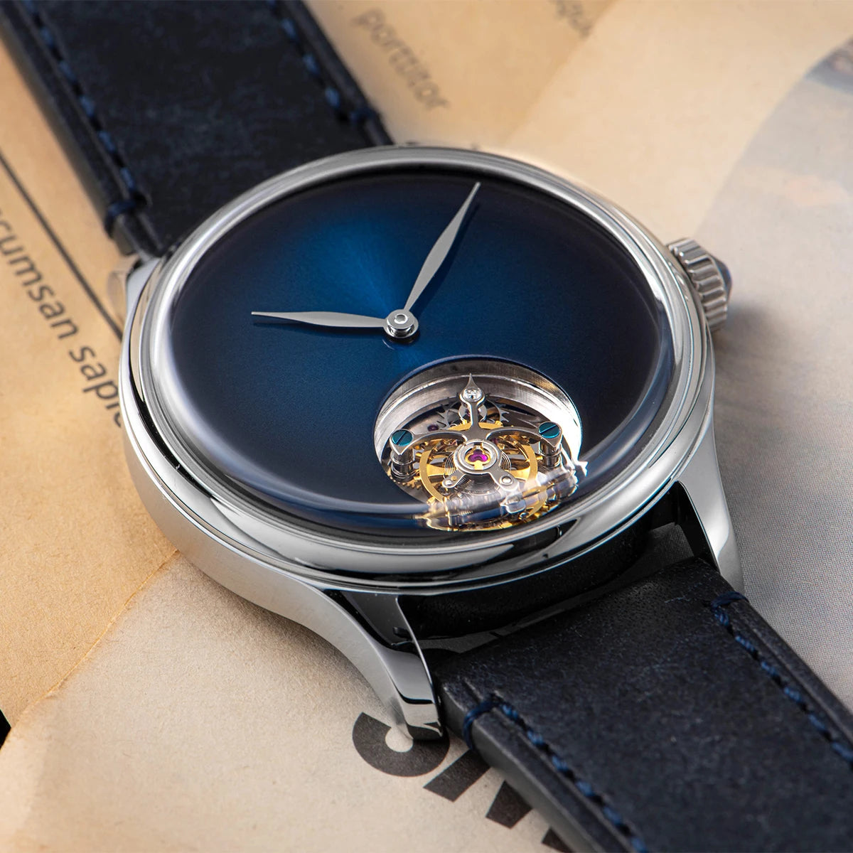 Tourbillon Men of Watch Minimalism Dome Sapphire