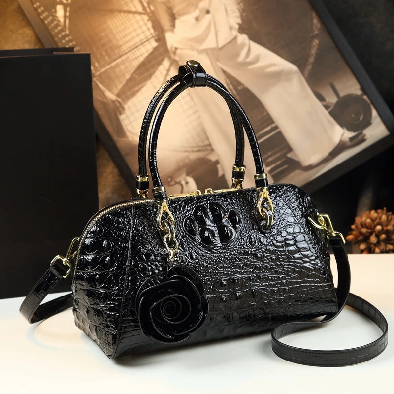 Brand Genuine Leather Women Bag Crocodile Pattern