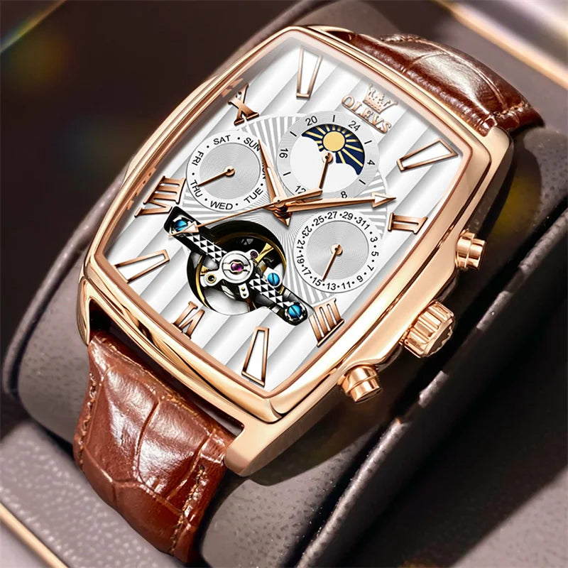 OLEVS Luxury Rectangular  Watch Business Men