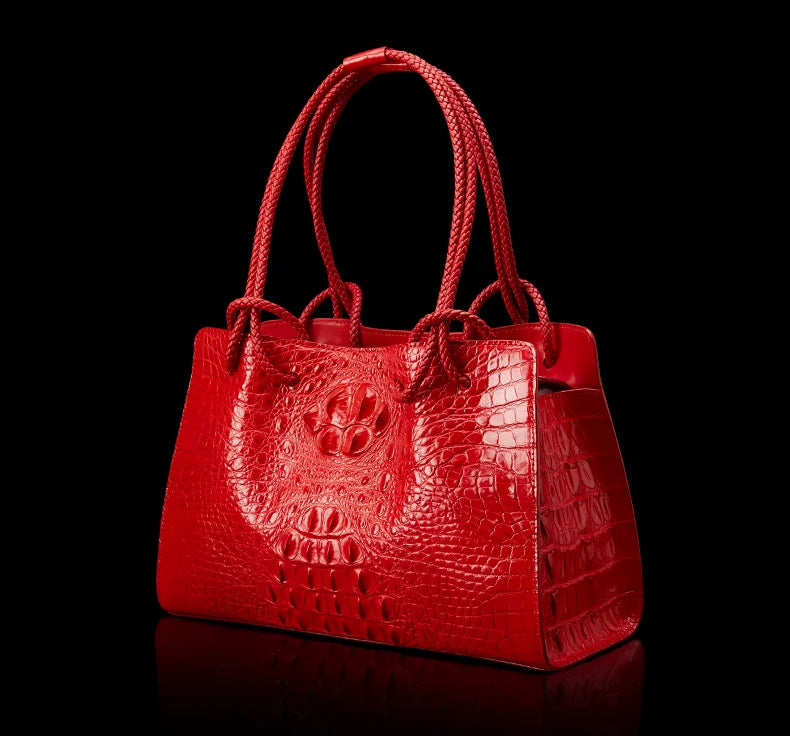 Women's Bag Red Crocodile