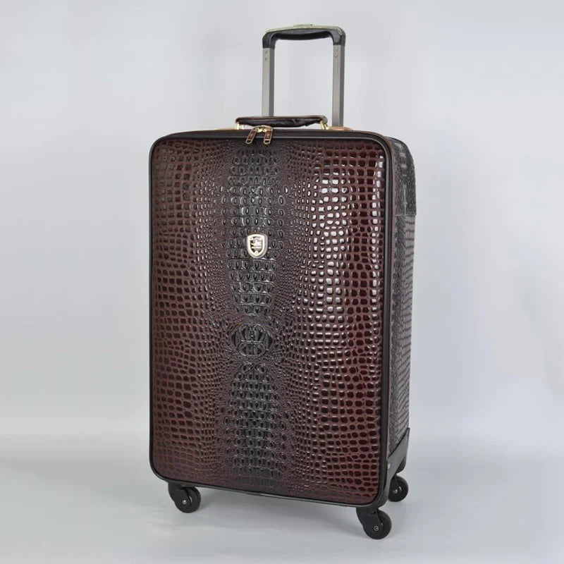 Genuine leather crocodile pattern travel luggage luxury for men and women