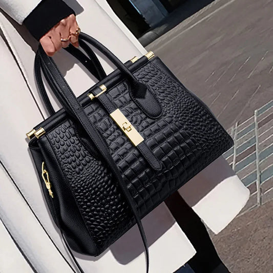 New Fashion Alligator Women Handbags Genuine Leather