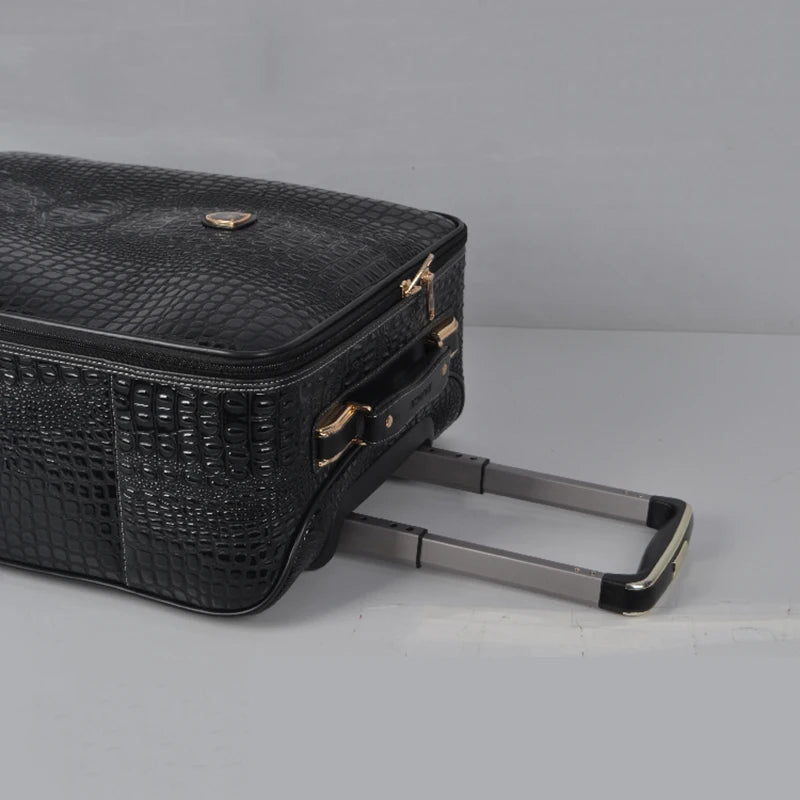 Genuine leather crocodile pattern travel luggage luxury for men and women