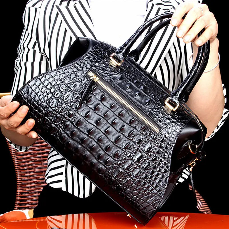 New Fashion Alligator Pattern Women Handbags Genuine   Crossbody Bag