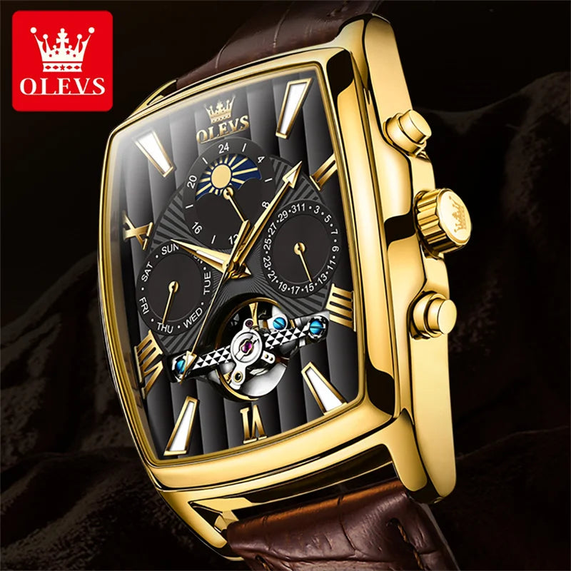 OLEVS Luxury Rectangular  Watch Business Men