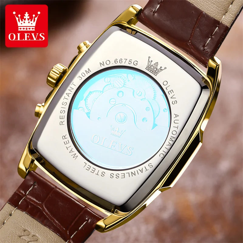 OLEVS Luxury Rectangular  Watch Business Men