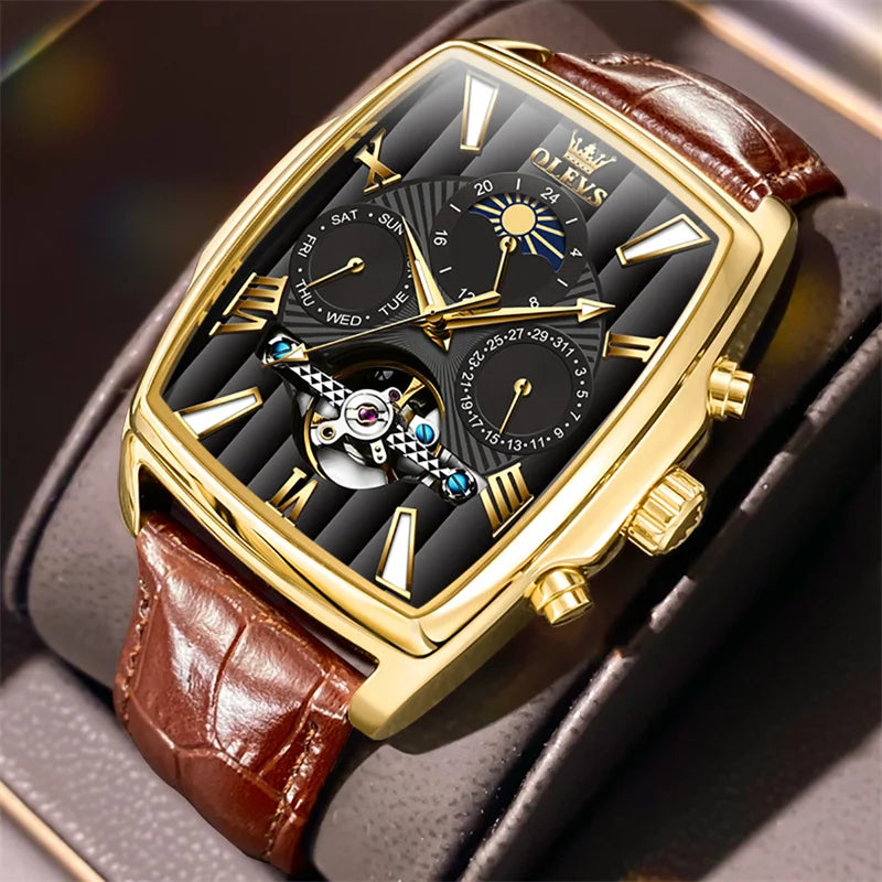 OLEVS Luxury Rectangular  Watch Business Men