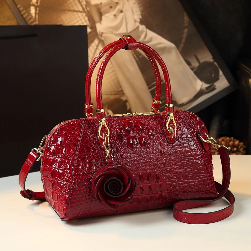Brand Genuine Leather Women Bag Crocodile Pattern