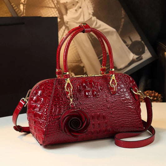 Brand Genuine Leather Women Bag Crocodile Pattern