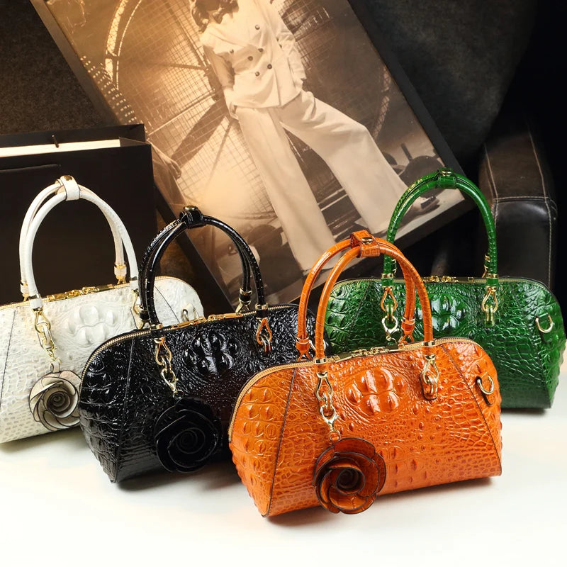 Brand Genuine Leather Women Bag Crocodile Pattern