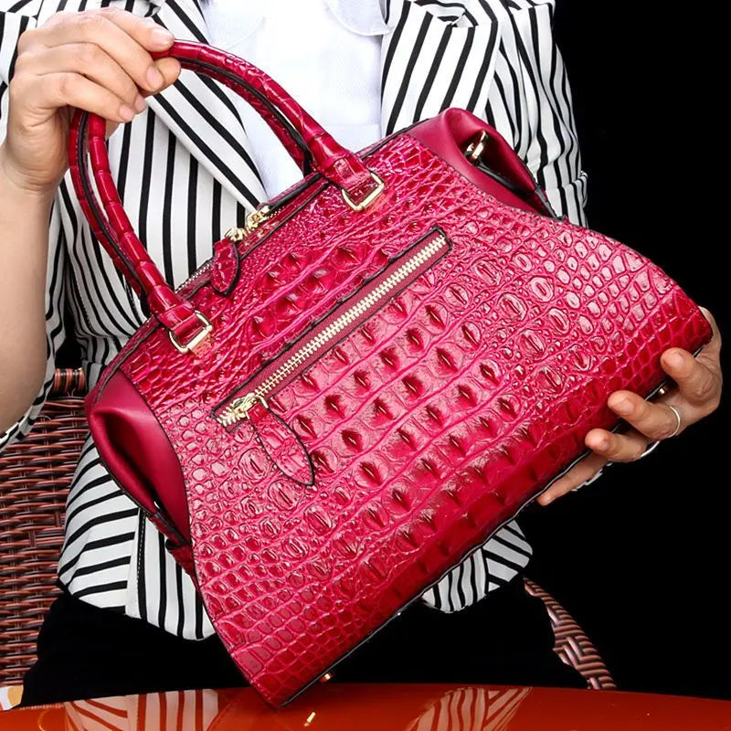 New Fashion Alligator Pattern Women Handbags Genuine   Crossbody Bag