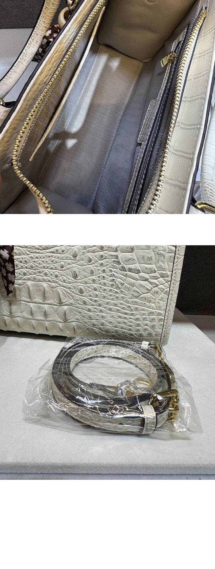 Real Leather Alligator Print Women New Large Capacity