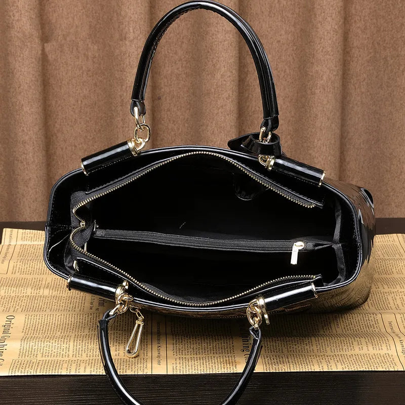 Pure Cowhide Leopard Women's Bag Large Capacity Genuine