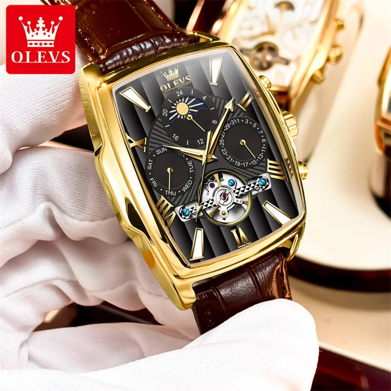 OLEVS Luxury Rectangular  Watch Business Men