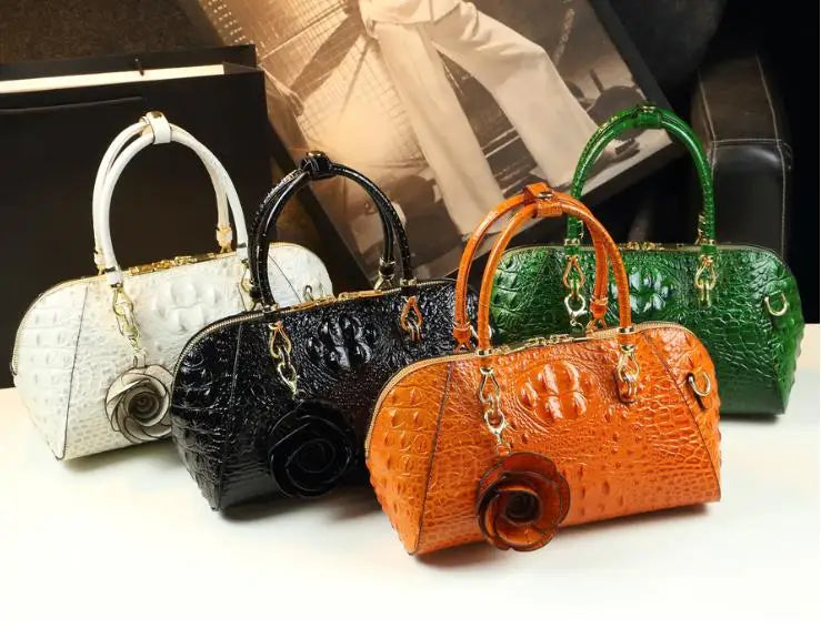 Brand Genuine Leather Women Bag Crocodile Pattern