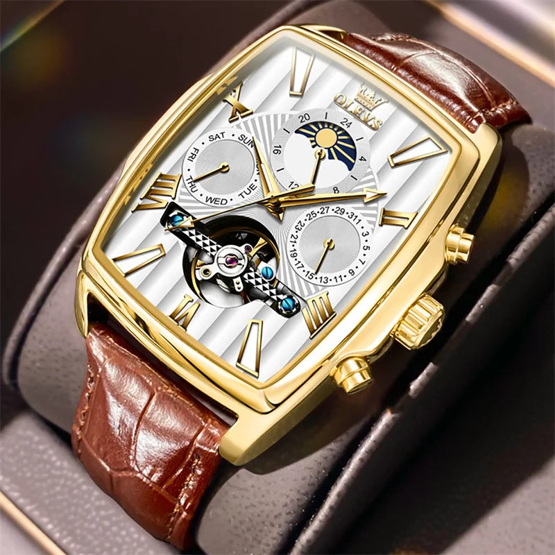 OLEVS Luxury Rectangular  Watch Business Men