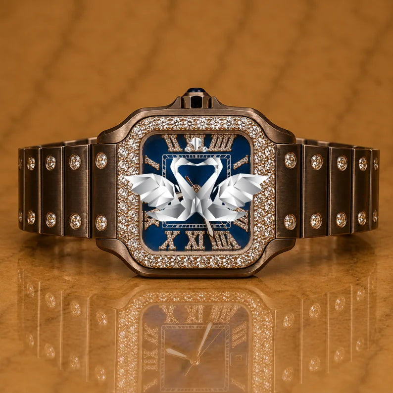 Custom Logo Moissanite Diamond Watch Men Luxury