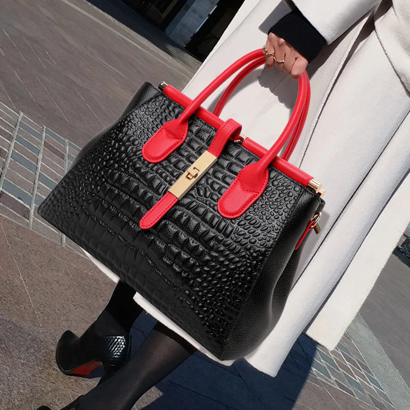 New Crocodile Pattern Women's Handbag Fashionable