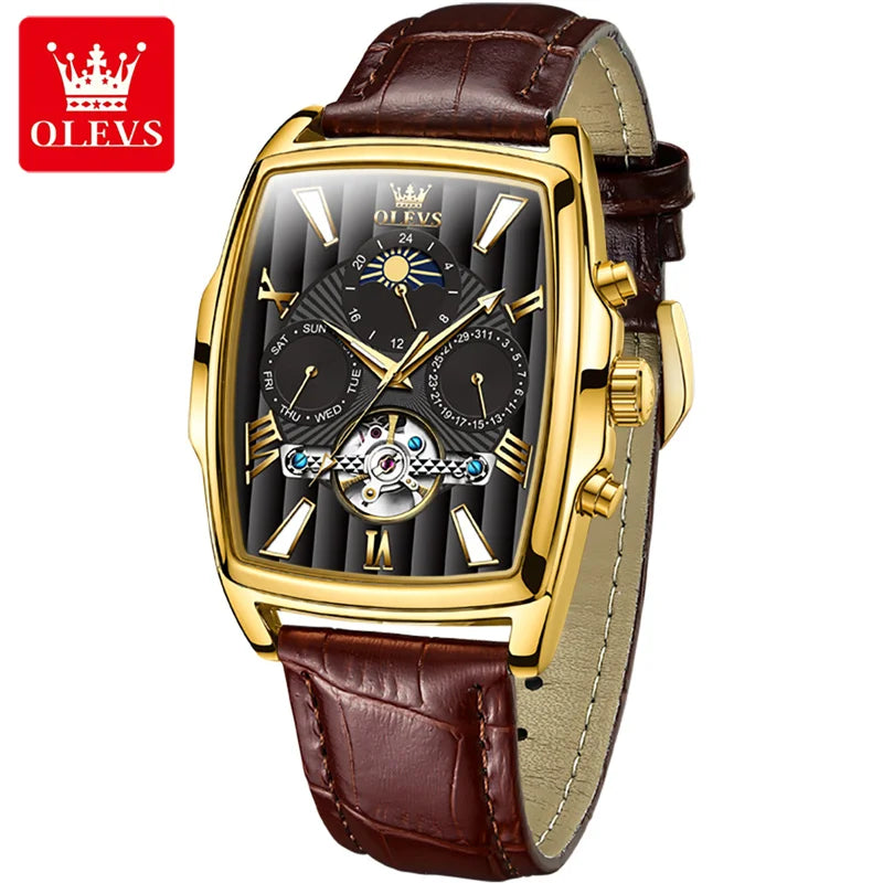 OLEVS Luxury Rectangular  Watch Business Men