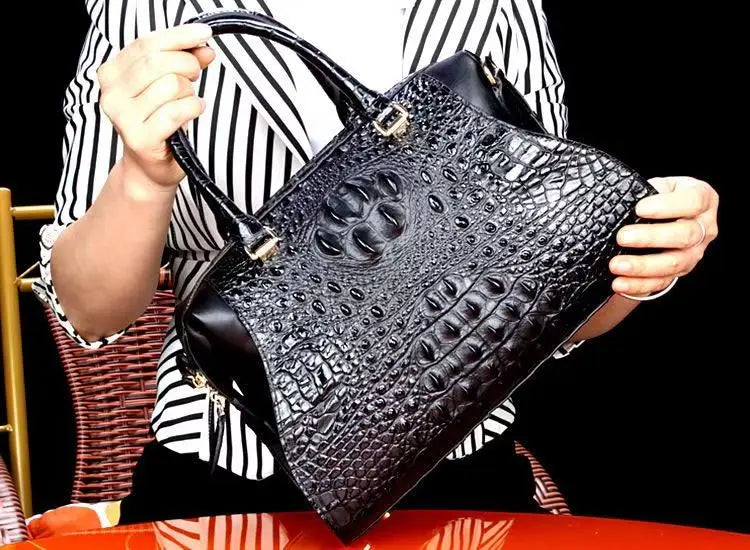 New Fashion Alligator Pattern Women Handbags Genuine   Crossbody Bag