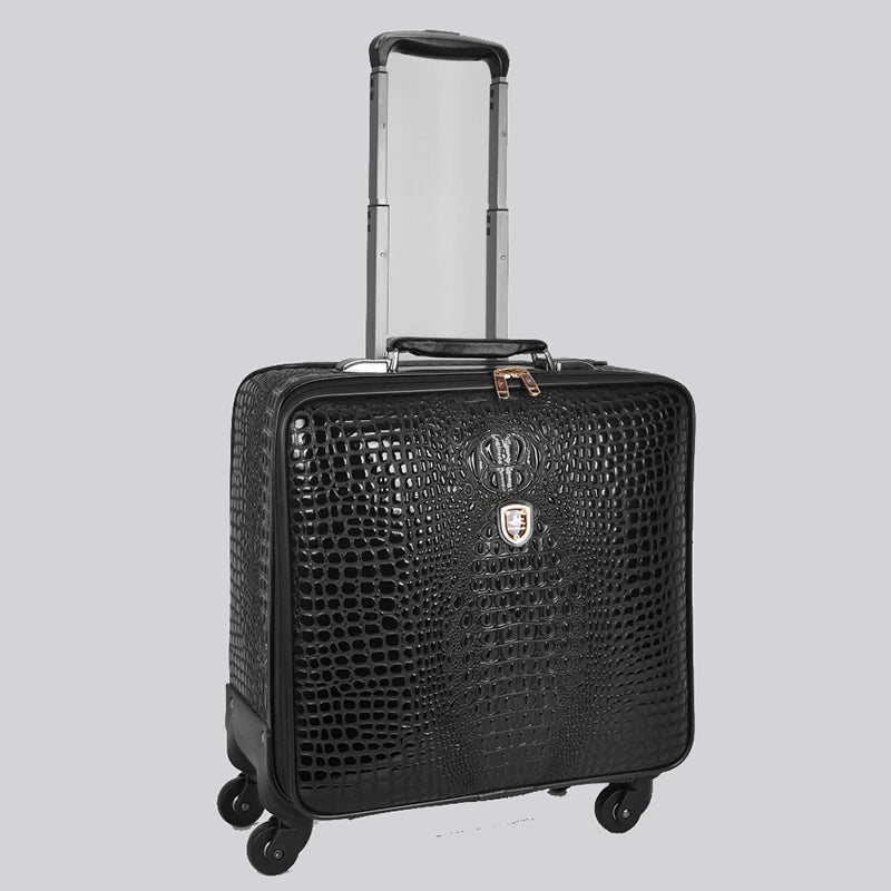 Genuine leather crocodile pattern travel luggage luxury for men and women