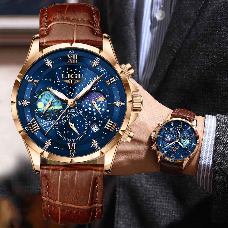 New LIGE Watches Mens Top Brand