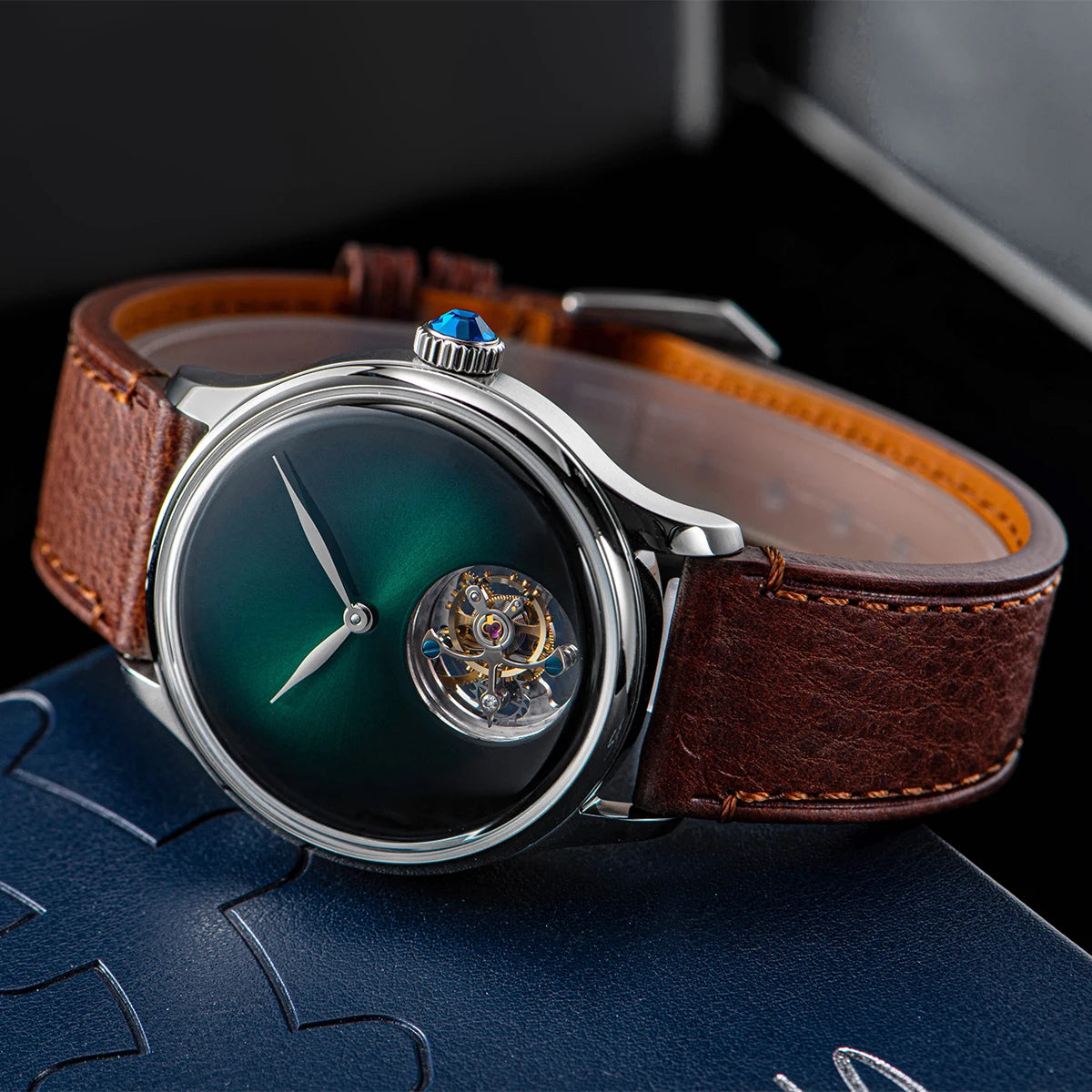 Tourbillon Men of Watch Minimalism Dome Sapphire